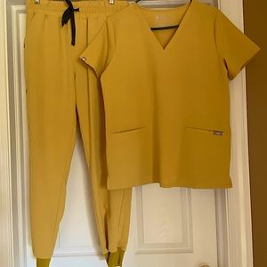 FIGS Scrubs Light Gold Color